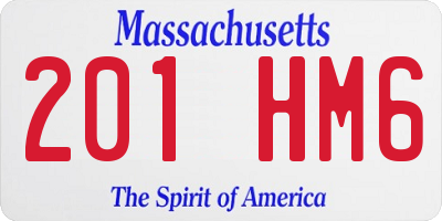 MA license plate 201HM6