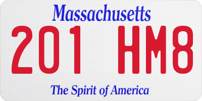 MA license plate 201HM8