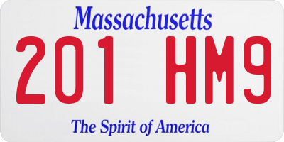 MA license plate 201HM9