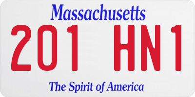 MA license plate 201HN1