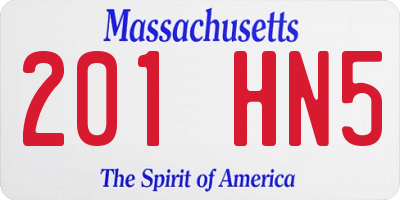 MA license plate 201HN5