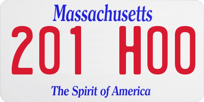 MA license plate 201HO0