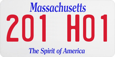 MA license plate 201HO1