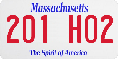 MA license plate 201HO2