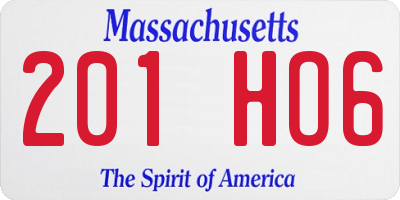 MA license plate 201HO6