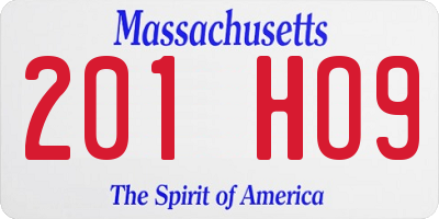 MA license plate 201HO9