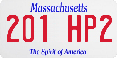 MA license plate 201HP2