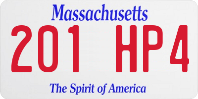 MA license plate 201HP4