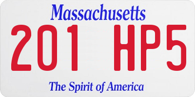 MA license plate 201HP5