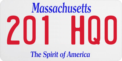 MA license plate 201HQ0