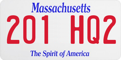 MA license plate 201HQ2