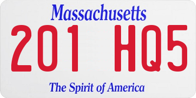 MA license plate 201HQ5