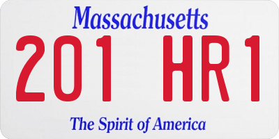 MA license plate 201HR1