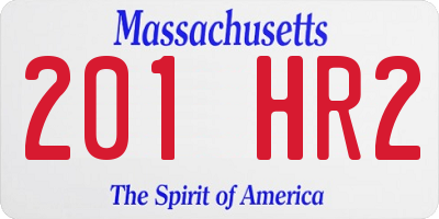 MA license plate 201HR2