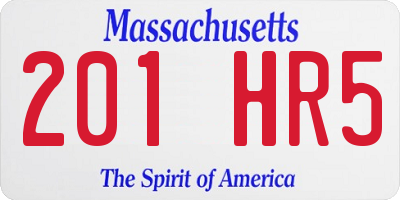 MA license plate 201HR5