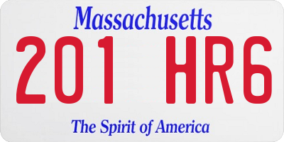 MA license plate 201HR6