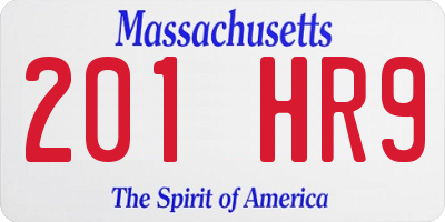 MA license plate 201HR9
