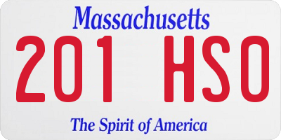 MA license plate 201HS0