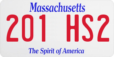 MA license plate 201HS2