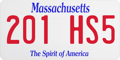 MA license plate 201HS5