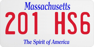 MA license plate 201HS6