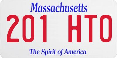 MA license plate 201HT0