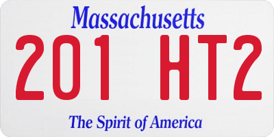MA license plate 201HT2