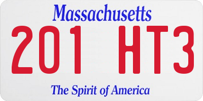 MA license plate 201HT3