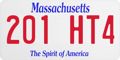 MA license plate 201HT4