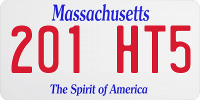 MA license plate 201HT5