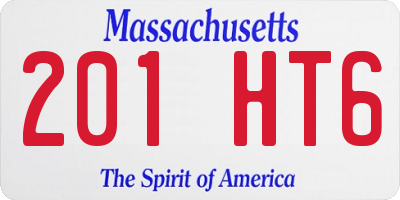 MA license plate 201HT6