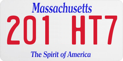 MA license plate 201HT7
