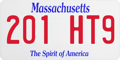 MA license plate 201HT9