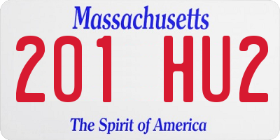 MA license plate 201HU2