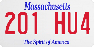 MA license plate 201HU4