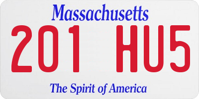 MA license plate 201HU5