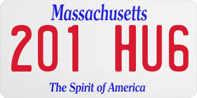 MA license plate 201HU6