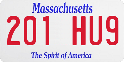 MA license plate 201HU9