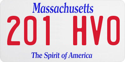 MA license plate 201HV0