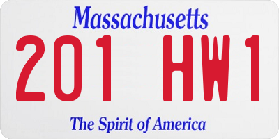 MA license plate 201HW1