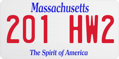 MA license plate 201HW2