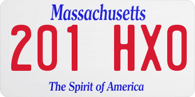 MA license plate 201HX0