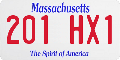 MA license plate 201HX1