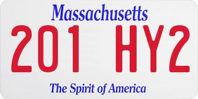 MA license plate 201HY2