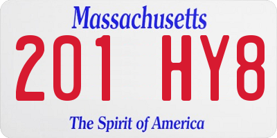 MA license plate 201HY8
