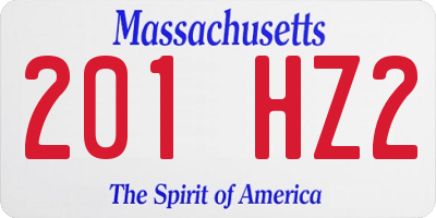 MA license plate 201HZ2