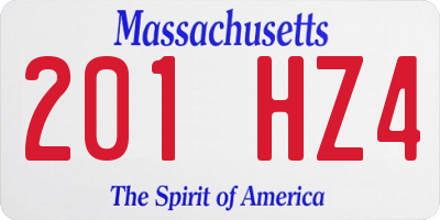 MA license plate 201HZ4