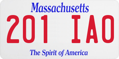MA license plate 201IA0