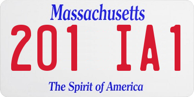 MA license plate 201IA1