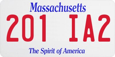 MA license plate 201IA2